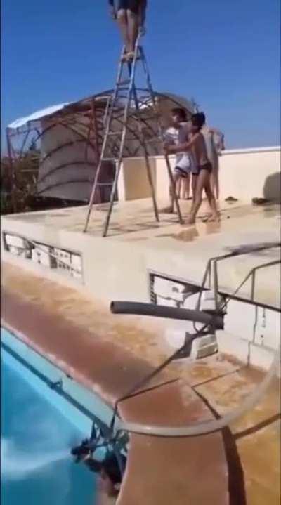 A quick double-clap for good luck and watch me dive into this pool