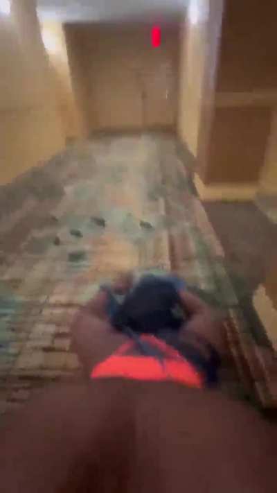 Hotel hallway clapping 