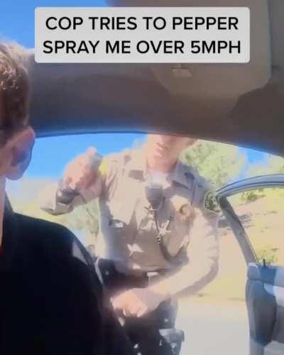This guy was nearly pepper sprayed and tased for going 5mph over the speed limit.