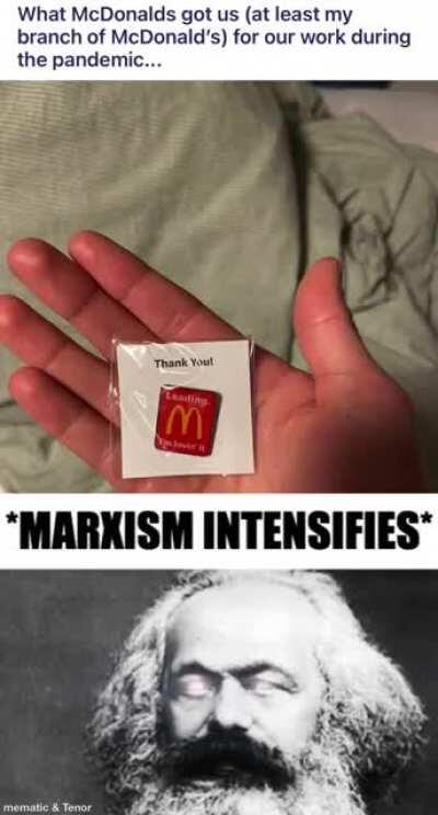 “Thanks for doing literally all the work in the middle of a pandemic - here, have a pin on us!”