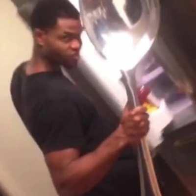 Pink and his comically large spoon