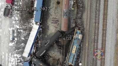 Major train derailment near Indianapolis. Jan 18, 2022.