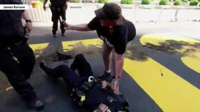 Black Lives Matter mural yet again defaced today.