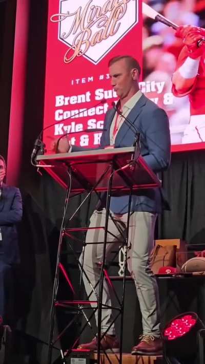 Brent Suter doing his Tito impression for the Joe Nuxhall Miracle League auction