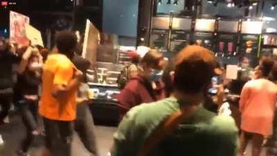 [Seattle] BLM supporters harrass starbucks employees after destroying the store multiple times.