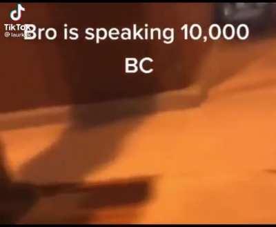 Man's speaking Plants vs Zombies (Credit on screen)