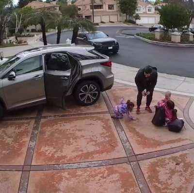 To save the falling child and mother.