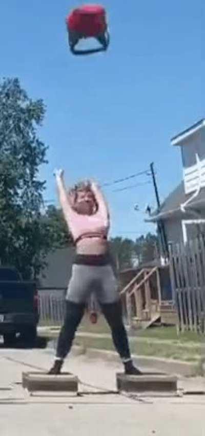 HMC when she throws her gym equipment