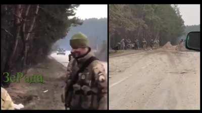 Tank firing into a group of Ukrainian soldiers at close range ....3 VIDEOS