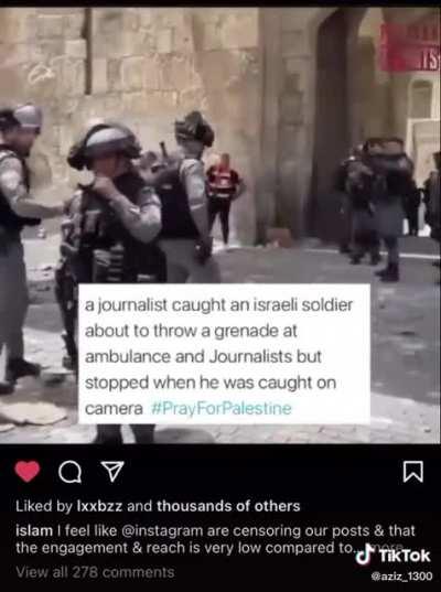 Israeli soldier about to throw a grenade on an ambulance!