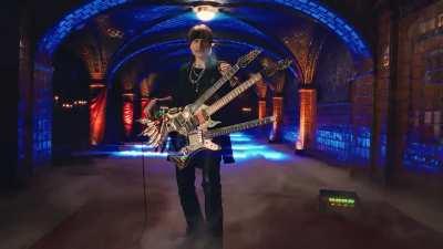 Steve Vai playing his IRL polylute