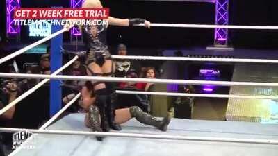 Scarlett Bordeaux stinkfacing Miranda.