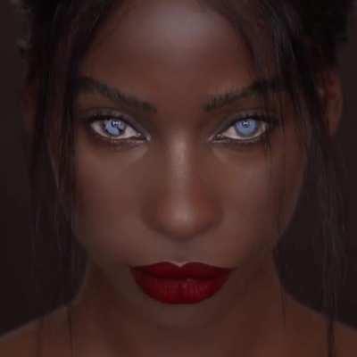 Jalicia Nightengale and her natural blue eyes