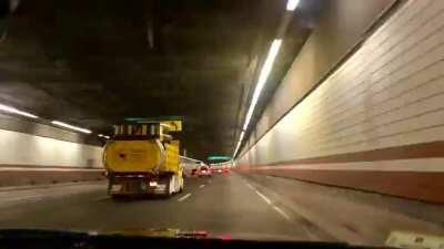 Tunnel ride to a Zakim sunset
