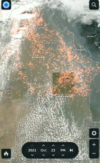 Smoke on the Punjab (OC timelapse of farm fires from mid October to now)