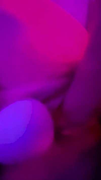 Filling her holes and jerking my cock inside her