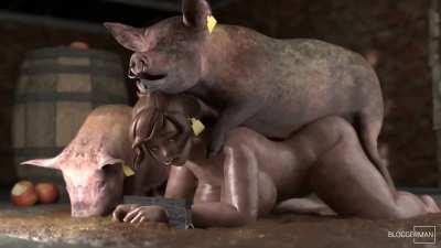 Mei gets drilled deep by pig in the midst of the filth (Bloggerman) [Overwatch]