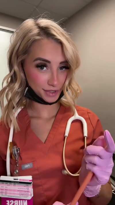Who wants a naughty blonde nurse today?