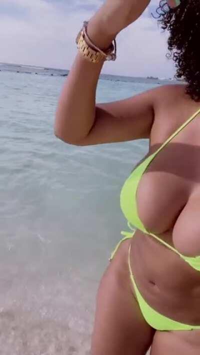 Lime-green on the beach