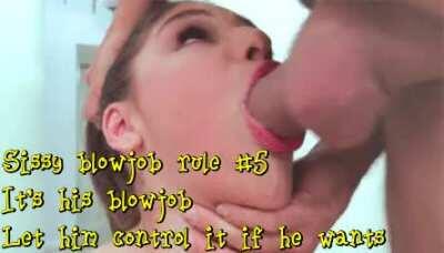 We are just here to sit on our knees and give full mouth-to-cock access