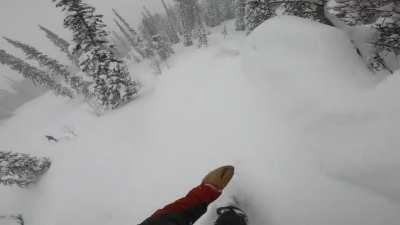 Attempted to ride a spine down. Too much speed and sent it instead