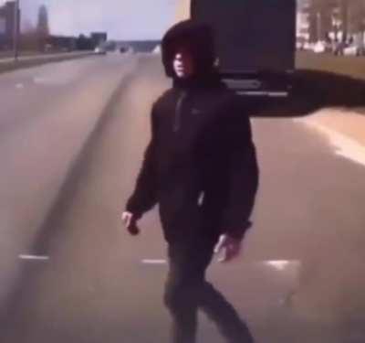 Throwing a glass bottle at the window