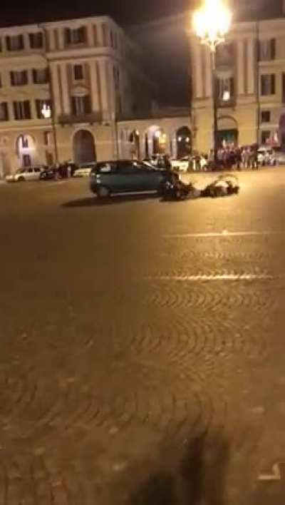 Soccer supporters celebrating in Naples