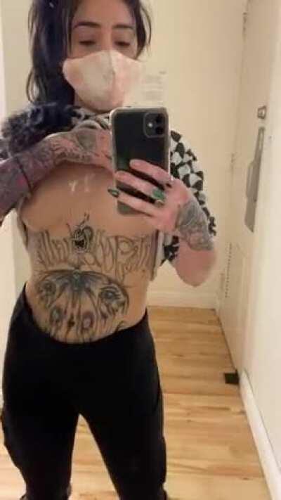 Just Nude in a Public bathroom again hehe [GIF]