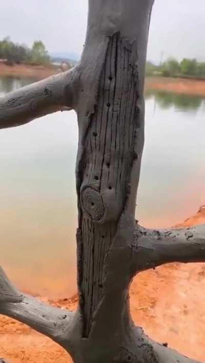 Handmade cement fence