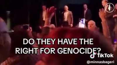 In the Zionist camp's worst Freudian slip (so far), Sweden's Prime Minister affirmed Israel's right to commit genocide. Really, standing with the transition from the state 