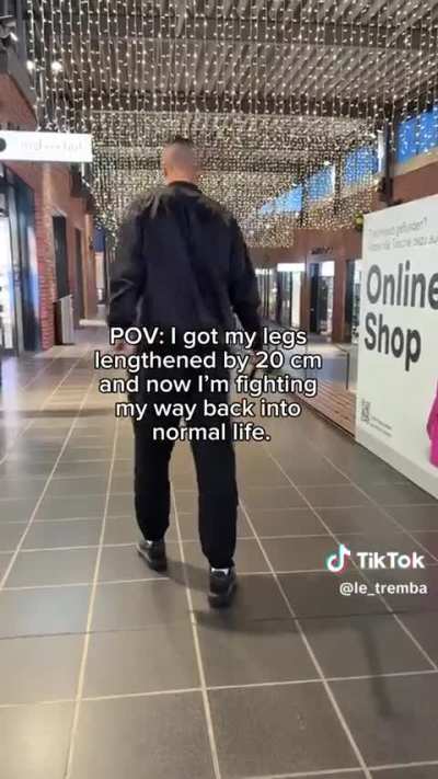 20cm height surgery client limps around