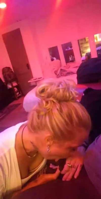 Blonde Sucking Black Cock