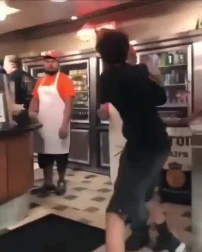 Zero damage. Guy trying to start a fight.