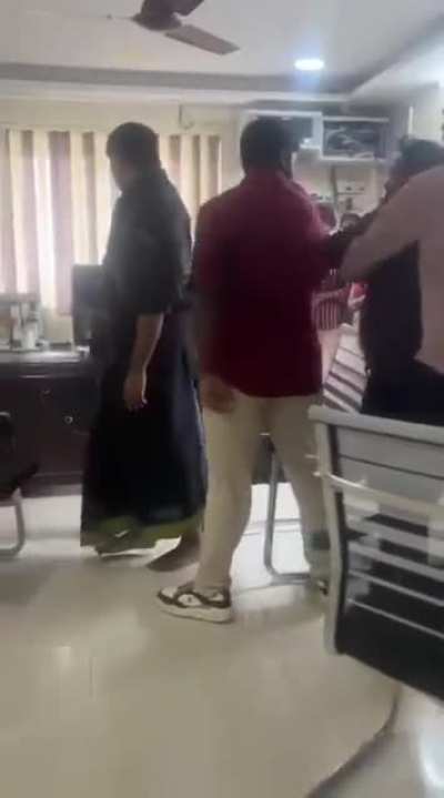 Vice principal being beaten for misbehaving with female students