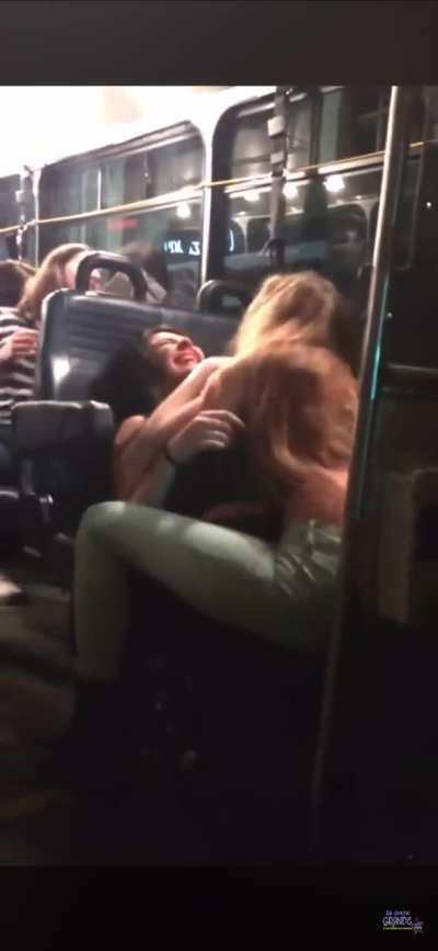 Lesbians making out on bus
