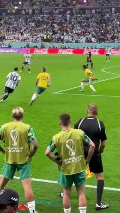 Messi scored his first knockout goal at the World Cup while playing his 1000th career game.