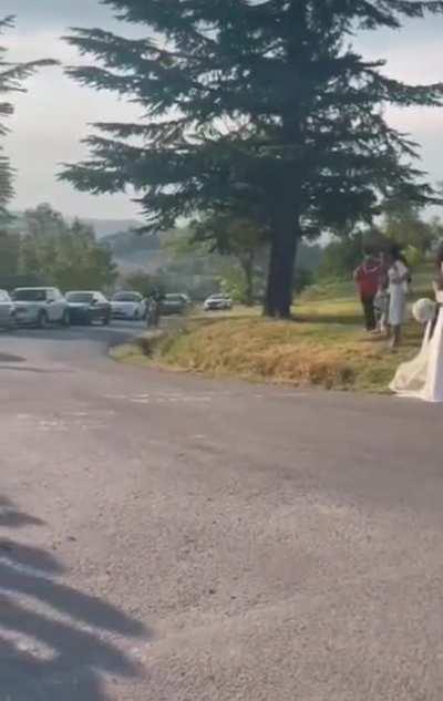 making a cool entrance on the wedding day