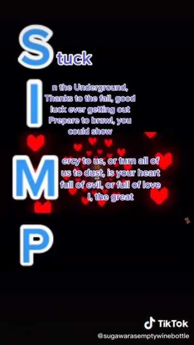 Yeah I'm a simp (creator:sugawarasemptywinebottle)