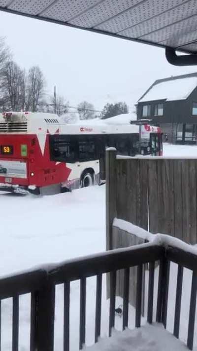 OC Transpo not having the best time today in Carlington