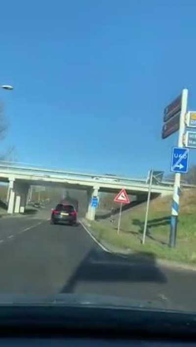 Driving with your crane still up...