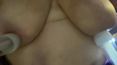 Moaning as the GOAT MILKER sucks my nipples!