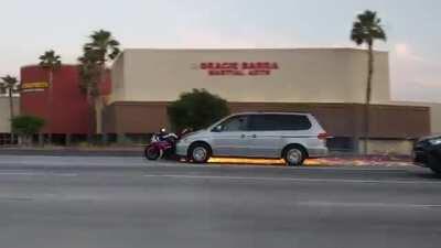 Hit and Run Driver Drags Motorcycle on 91 Freeway