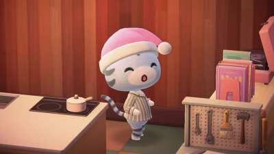 Lolly singing in her pajamas