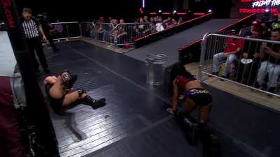 Jordynne Grace pulled into the ringpost by Tasha Steelz