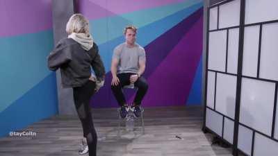 Courtney showing Shane her ass