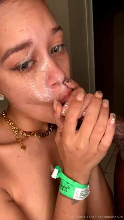 With sloppy top like that! It’s only right she gets a big facial