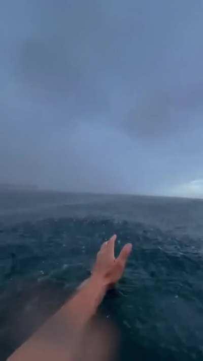 Since we all loved the other video of being in the ocean when it's raining ... 