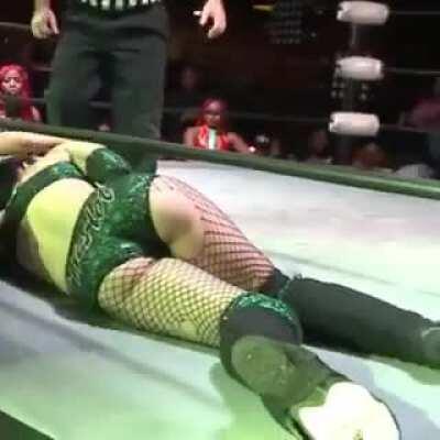 Priscilla Kelly assisted back into the ring
