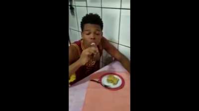 Daniel drinks pepper juice :D