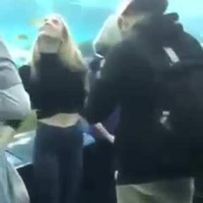 Influencer in an aquarium